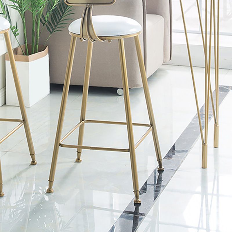 Modern Style Barstool Round Low Back Bar Stool with Metal Legs
