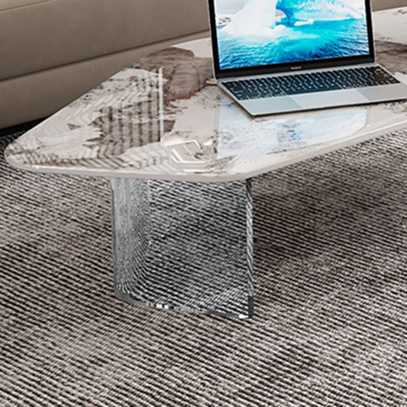 Modern Acrylic Legs Coffee Table Slate Coffee Table for Living Room