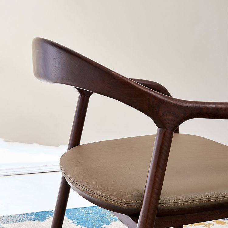 Silla de comedor minimalista con respaldo de apertura de cocina de madera maciza