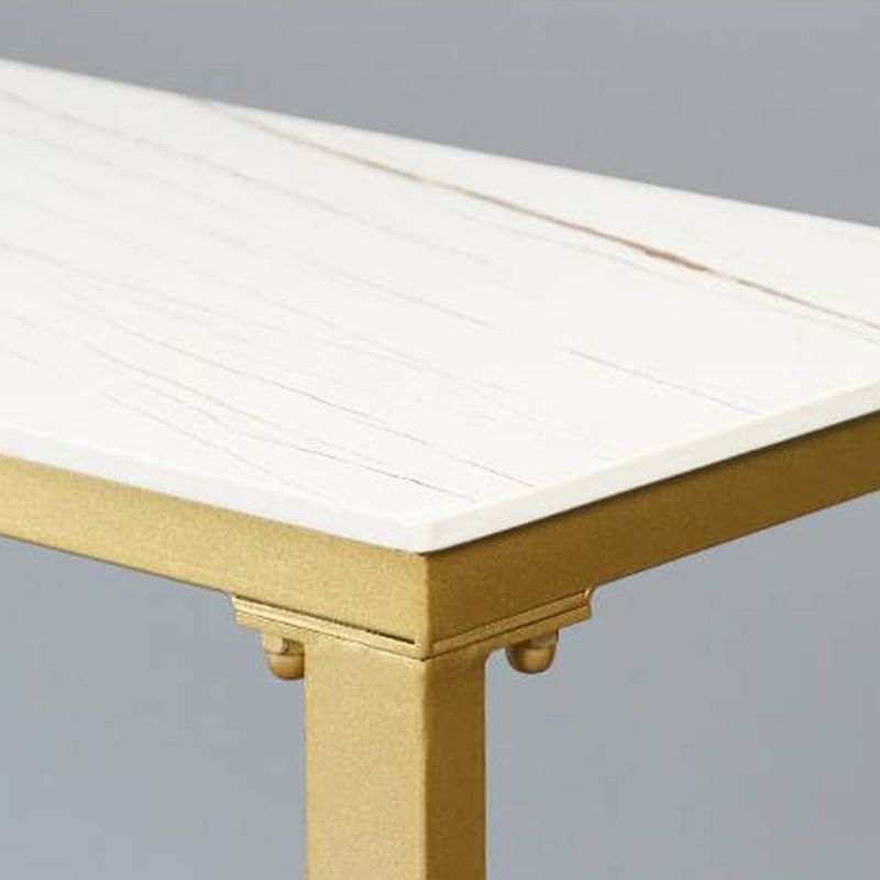 Nordic Bar Table Rectangle Stone Top Bistro Table with Pedal