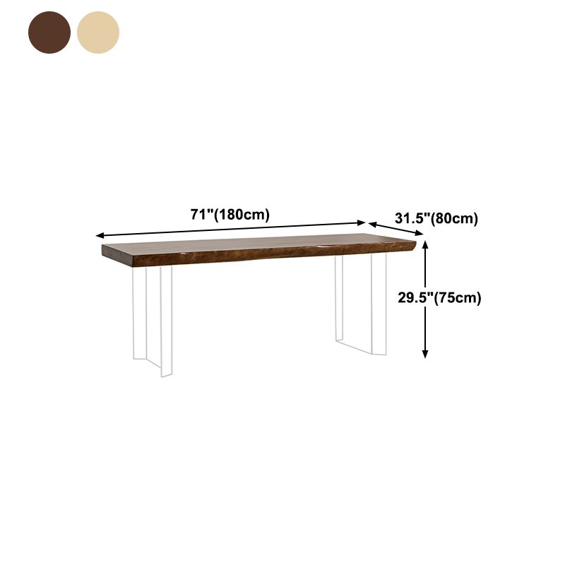 Modern Style Dining Table Solid Wood Rectangle Table with Acrylic Base