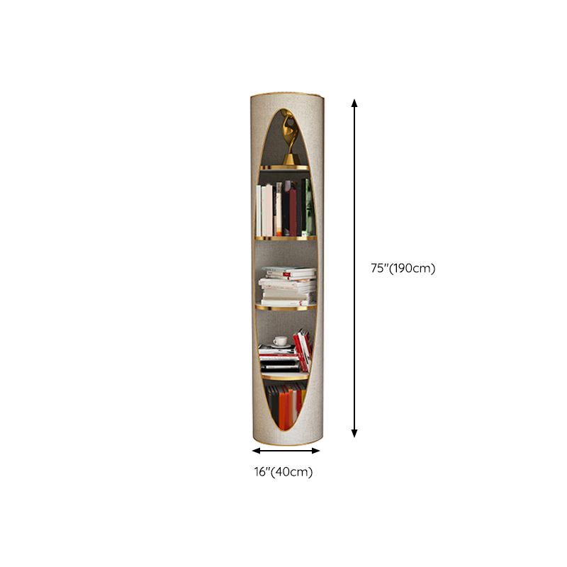 Standard Closed Back Bookshelf Glam Plastic Bookcase with Shelves