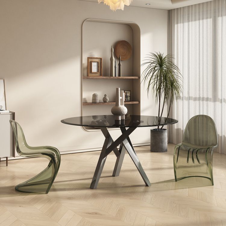 1/2/3 Piece Round Shape Tempered Glass Dining Room Furniture Set