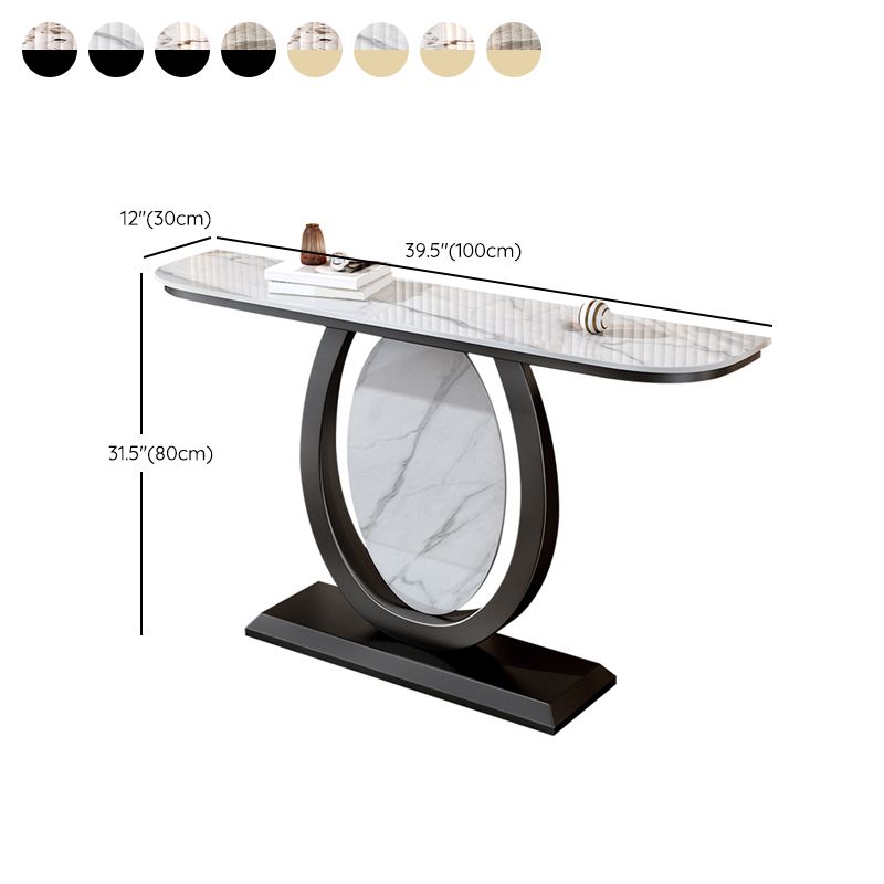 Half Moon Contemporary Console Accent Table Antique Finish Console Table