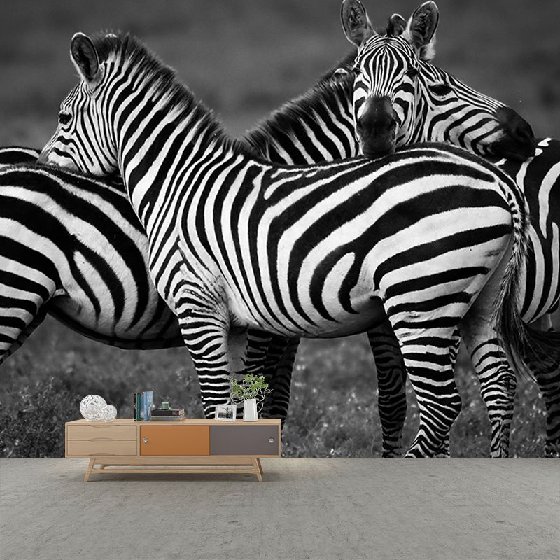 Contemporary Style Wild Animal Mural Mildew Resistant Bedroom Wall Covering