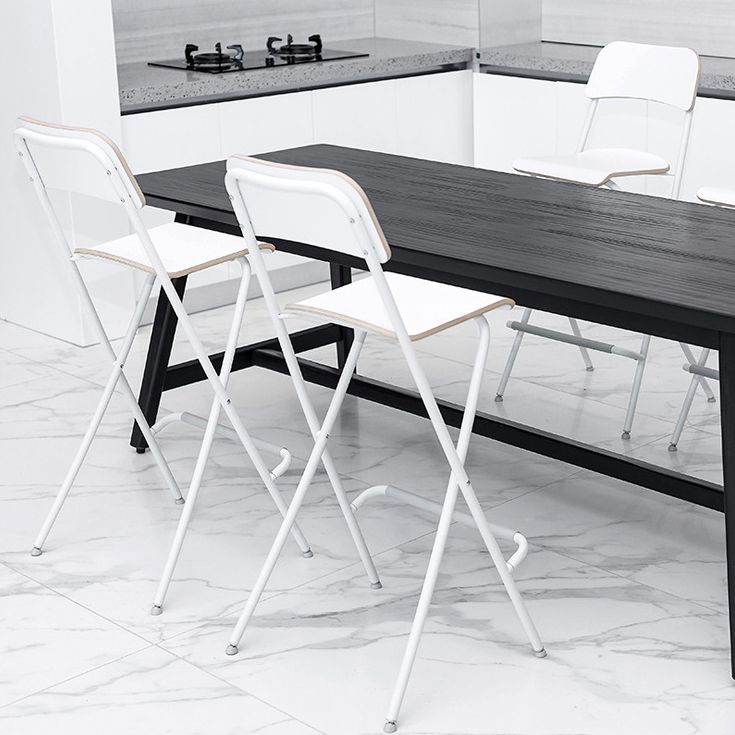 Industrial Folding Wood Stool Backrest Counter Stool for Restaurant