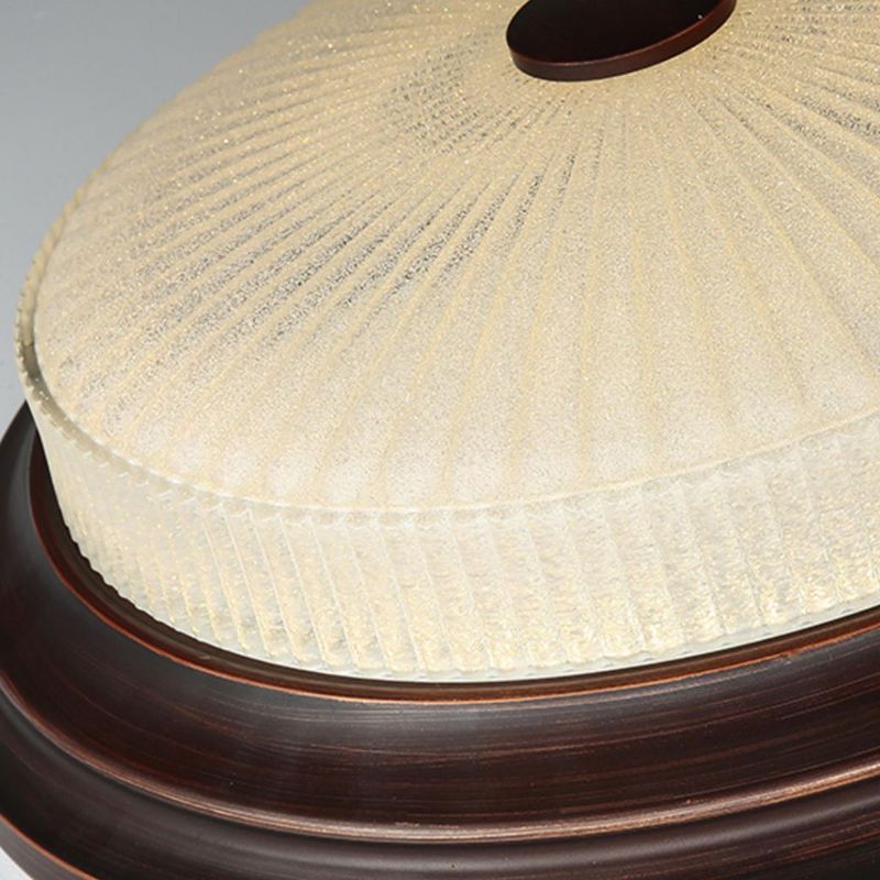 American Style Ceiling Light Circle Shape Ceiling Lamp with Glass Shade for Living Room