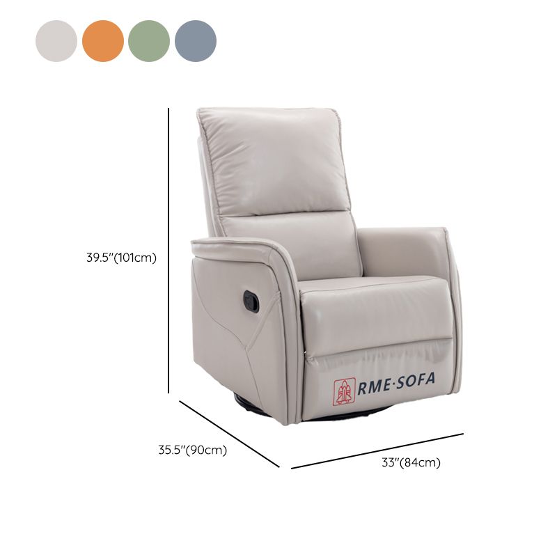 Solid Color Faux Leather Recliner Chair Metal Frame Standard Recliner