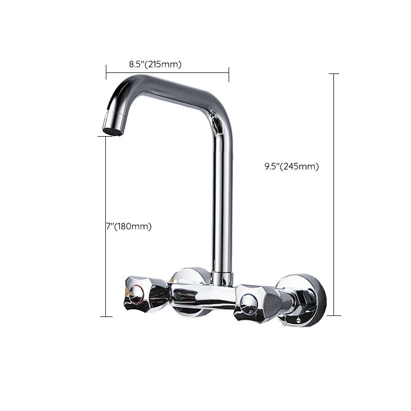 Contemporary Single Lever Handle Kitchen Faucet Metal High Arch Water Filler