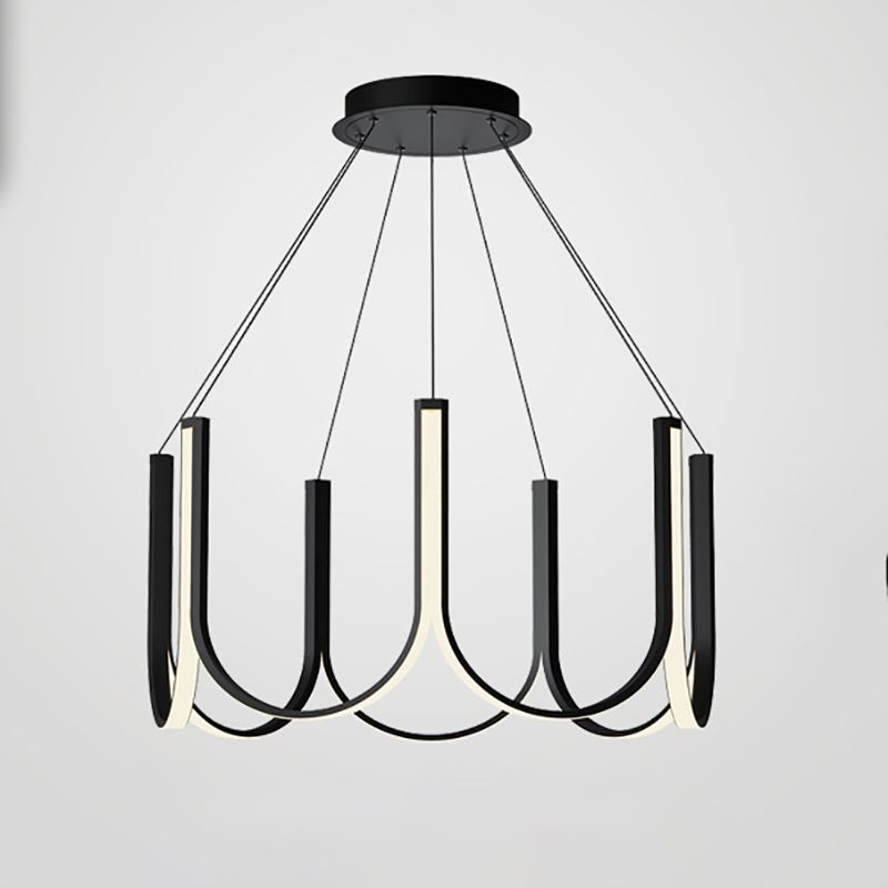 Lampadella geometrica nera LED moderna LED sospesa con alluminio per camera da letto