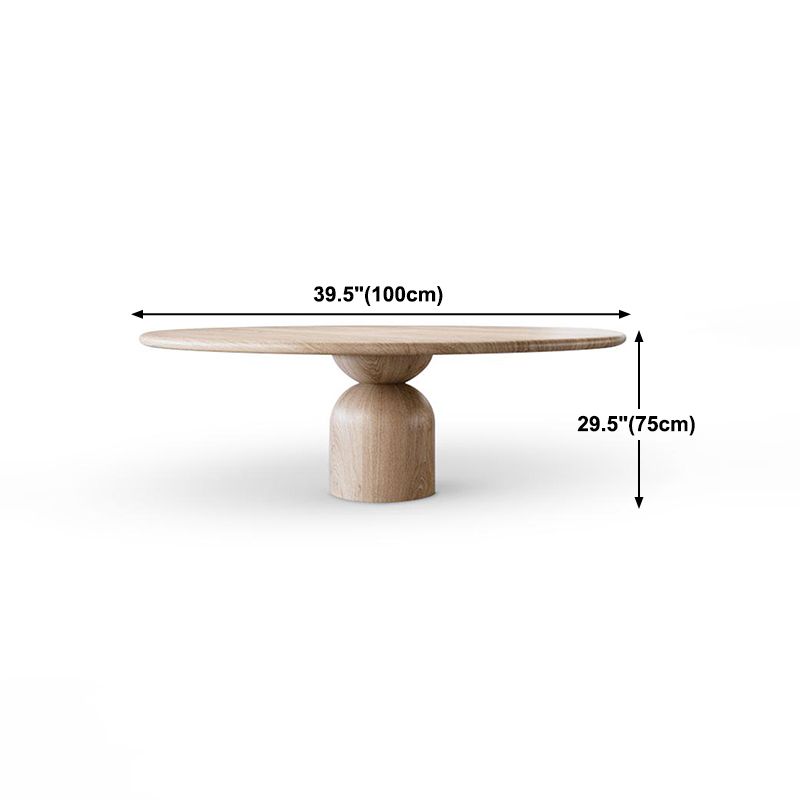 Solid Wood Simplicity Dining Table Round Fixed Table for Dining Room