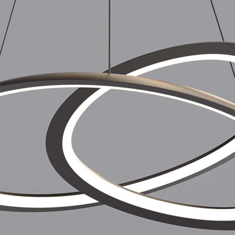 Black Aluminum Hanging Pendant Lights Contemporary Hanging Lamps for Living Room