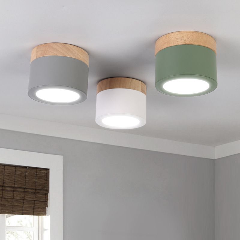 Cilinder Flush Mount Plafond Fixture Nordic Style LED Metal Flush Plafond Light Fixture