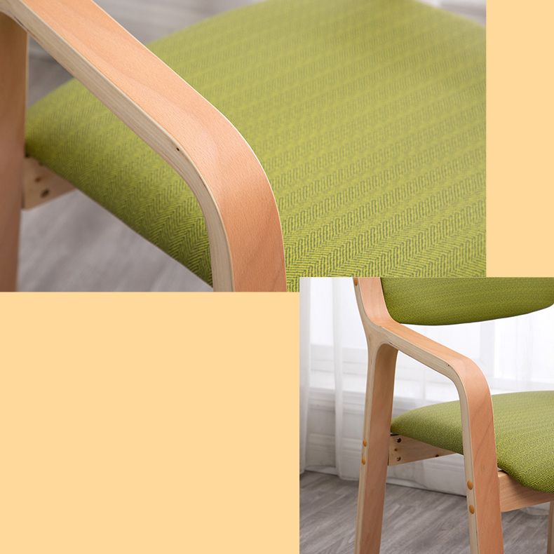 Scandinavian Home Arm Chair Wood Open Back Upholstered Dining Room Chair