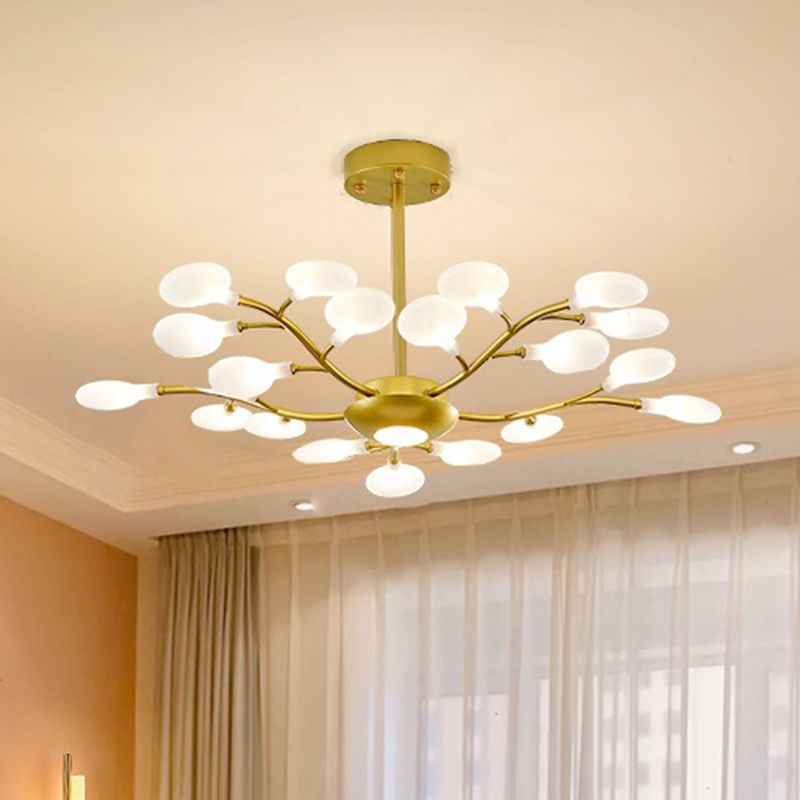 Goldzweig Kronleuchter modernistischer Metall und Acryldecker Kronleuchter für Wohnzimmer