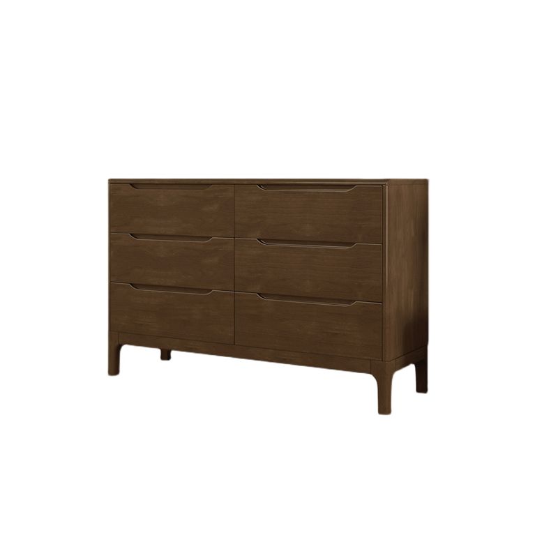Espresso Solid Wood Accent Chest Mid-Century Modern Storage Cabinet with Drawers