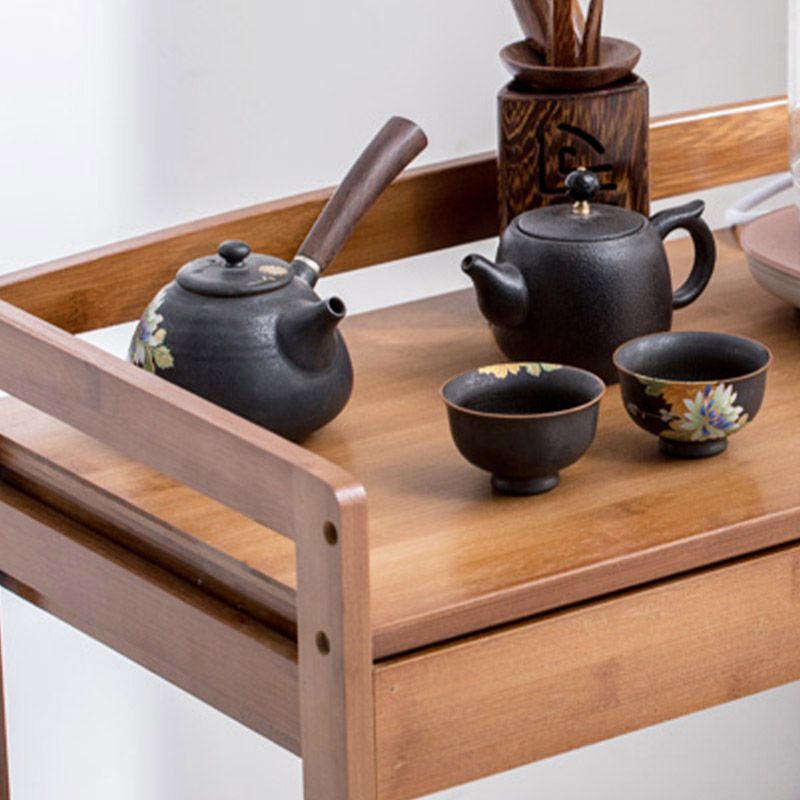 Rolling Home Dining Kitchen Trolley Modern Wooden Kitchen Cart
