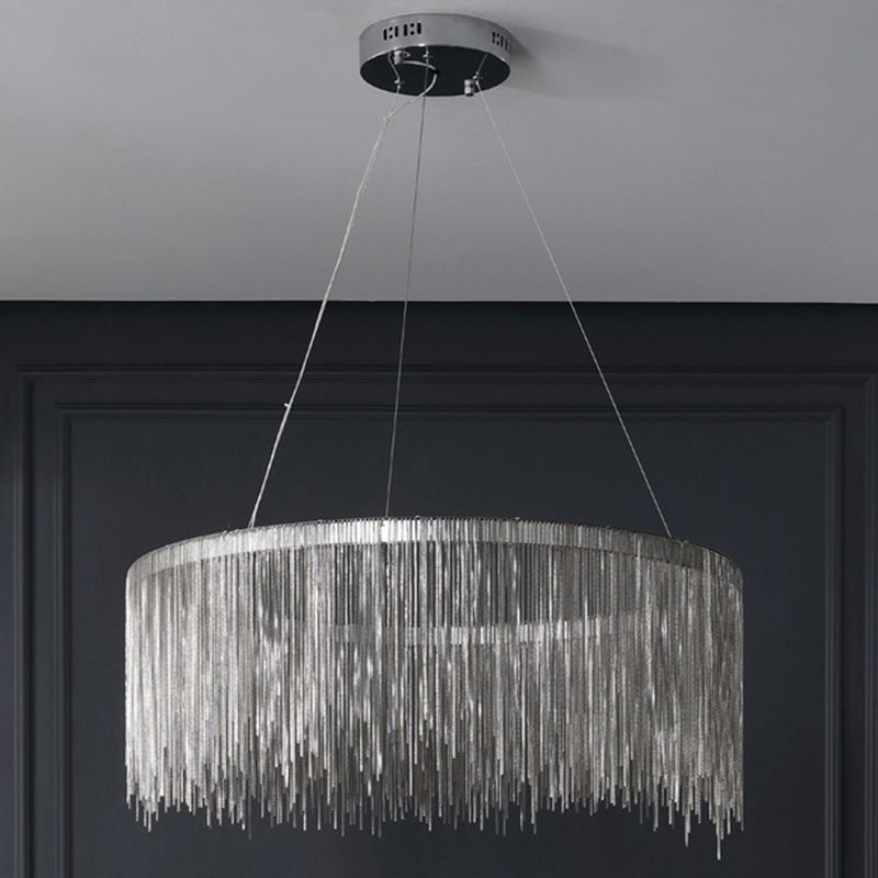 Accesorio de iluminación de araña circular blanca metal nórdico colgante de iluminación