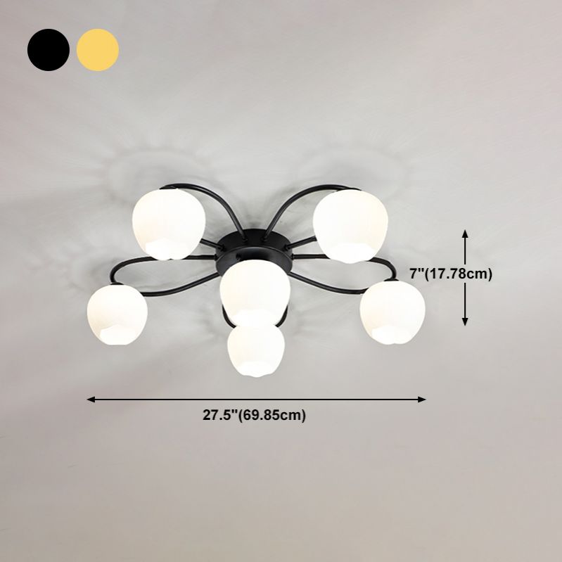 Simplicidad Semi Flush Montaje Iluminación Vidromas Lámpara de techo de la sala de estar