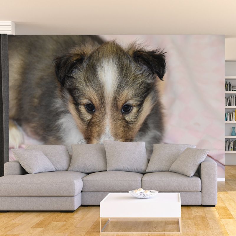 Cute Dog Mural Decal for Living Room Animals Waterproof Wall Art, Custom Made