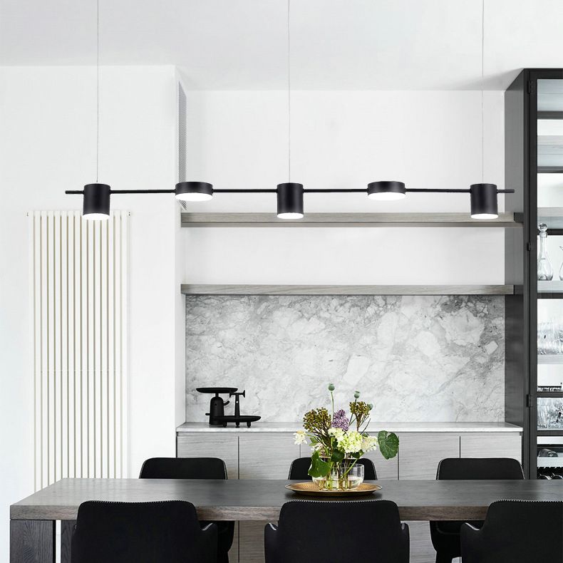 Luci a sospensione dell'isola cilindro Ultra-Contemporanea Isola Acrilico Luci a sospensione per ristorante