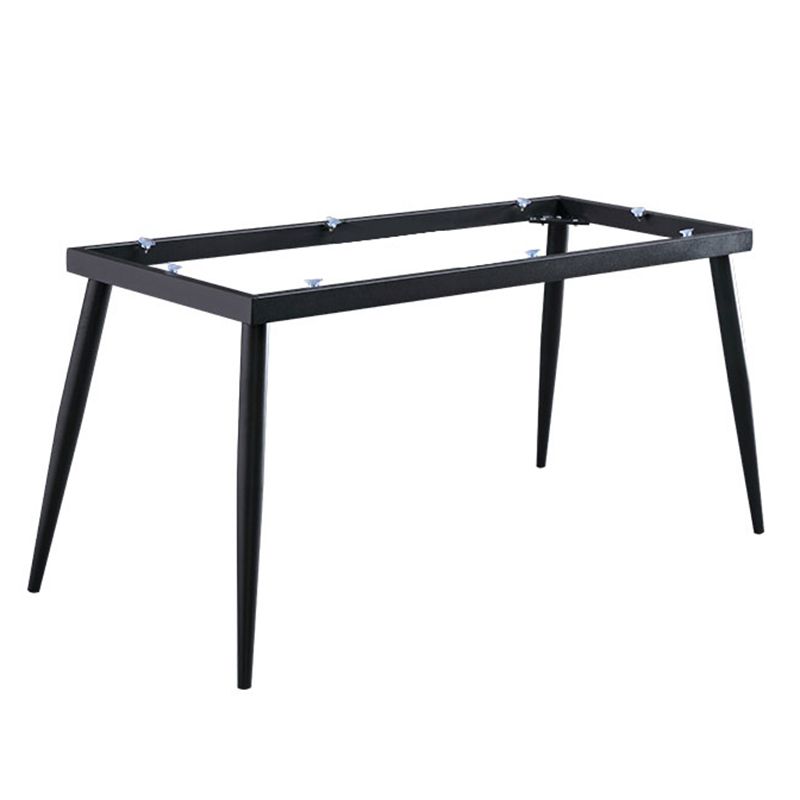 Mesa rectangular con base de acero al carbono para comedor de piedra sinterizada de estilo industrial para el hogar