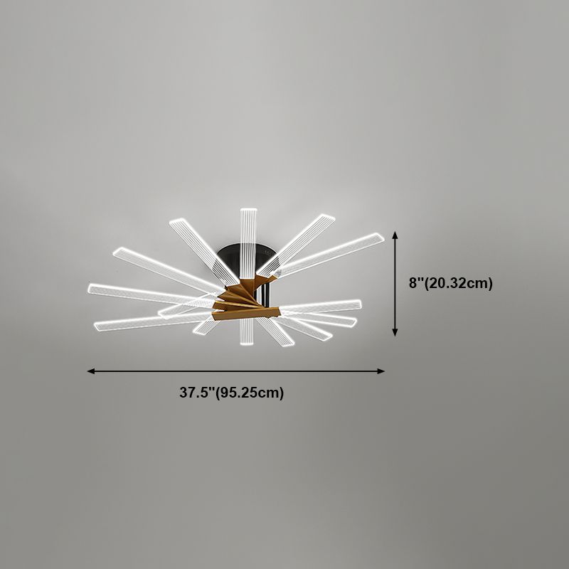 Metal Round Shade Flush Ceiling Light Modern Multi Lights Flush Mount Fixture in Brass