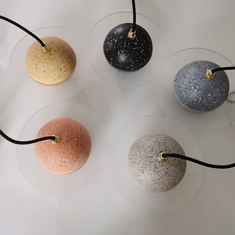 1 Light Planet Light Kit Modern Cement Hanging Light with Hanging Cord for Restaurant