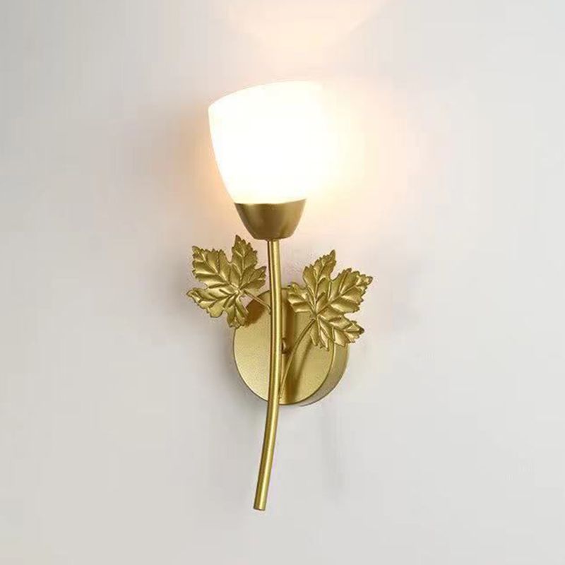 Conical Glass Wall Light Sconce Minimalist Style Sconce Light Fixture for Bedroom