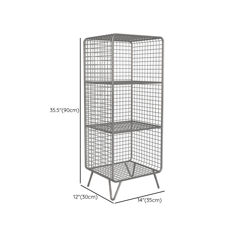 Industrial Antique Finish Shelf Bookcase Metal Etagere Bookshelf