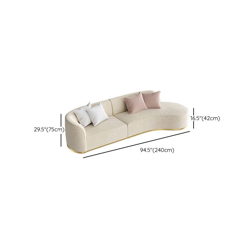 Water Resistant Sofa Wooden Curved Recessed Arm Settee for Living Room