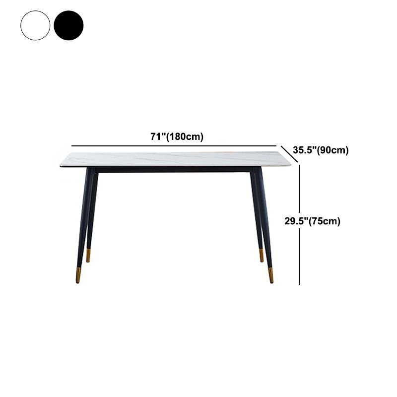 Glam Rectangle Dinette Set 1/2/5/7 Pieces Dining Table Set with Sintered Stone Top
