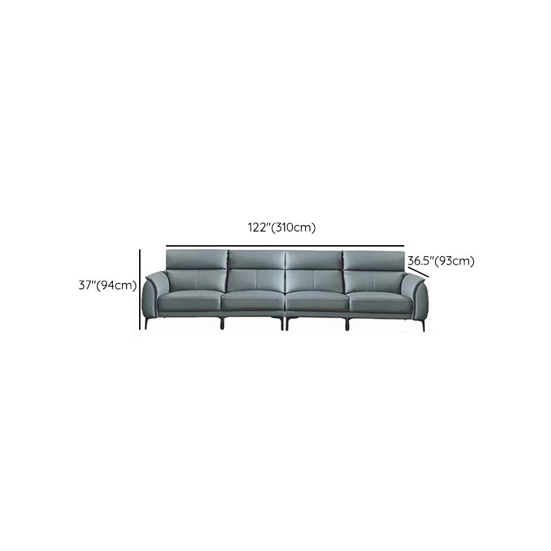 Flared Arms Sectionals Genuine Leather Sectional Sofa for Living Room