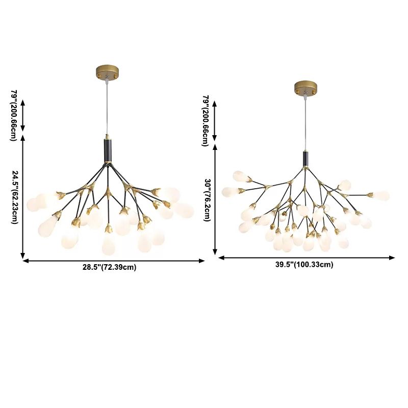 Wit glazen kroonluchter verlichtingsarmatuur moderne kroonluchter hanglamp voor woonkamer