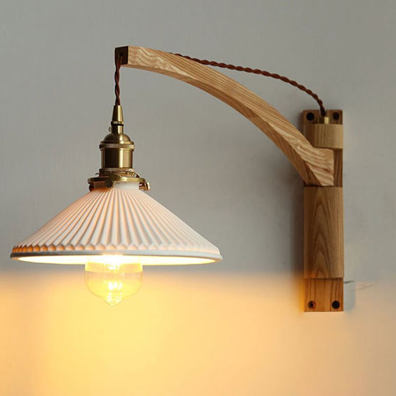 Adjustable Modern Cone Wall Sconces Ceramic 1-Light Wall Lamp