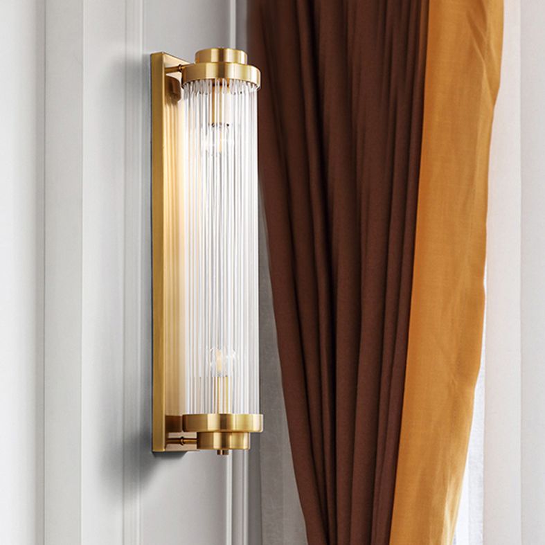 23.5" H Cylindrical Crystal Wall Mount Light Post-modern Style Home Decorative Lighting Fixture for Living Room Bedroom