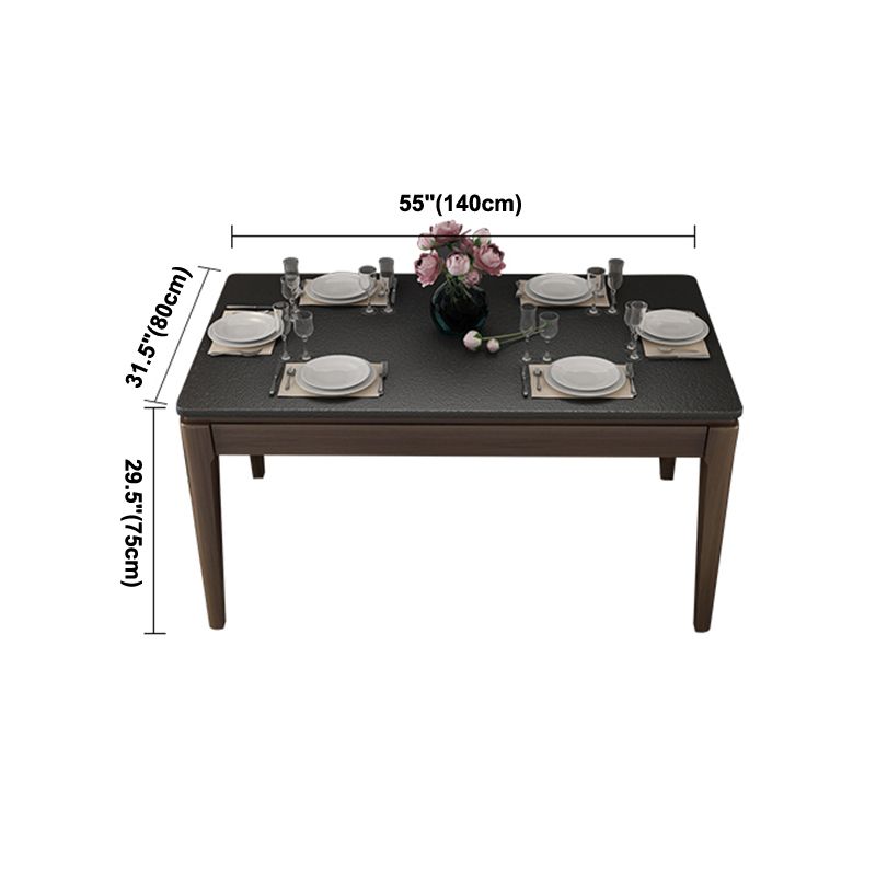 Sintered Stone Dining Table Mid-Century Modern Style 4 Legs Base Table for Dining Room