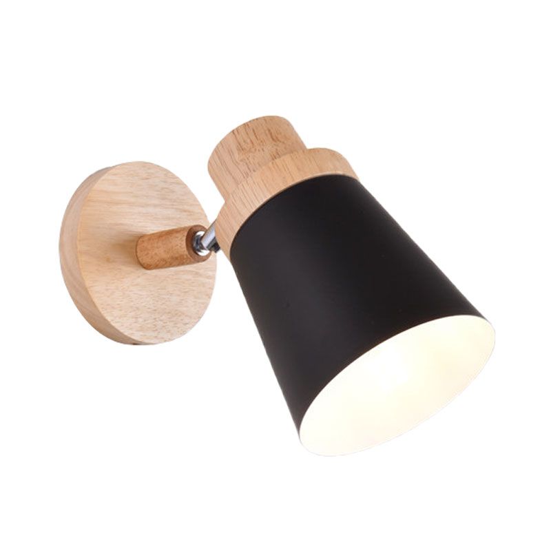 Shade Coolie Baby Room Light Light Rotatable Metal One Bulbo Lámpara de pared de estilo nórdico