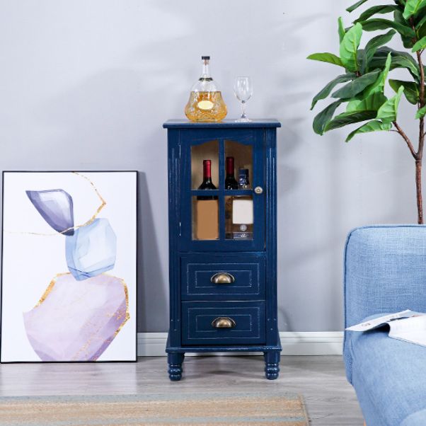 Mid-Century Modern Accent Cabinet with Solid Wood Turned Legs