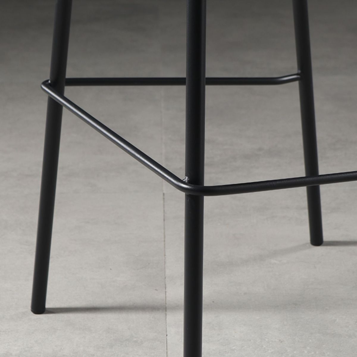 Glossy Leather Square Bar Stool Industrial Metal Stools with Back Legs