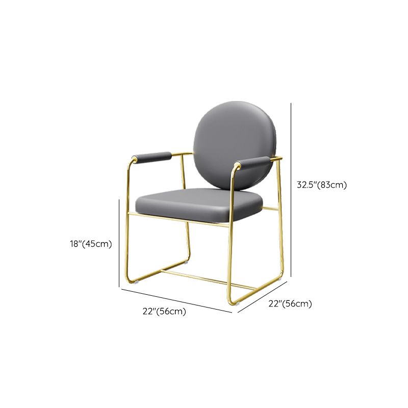 Metal Dinette Set with Gray Chairs 1/2/4/7 Pcs Glam Dining Table Set