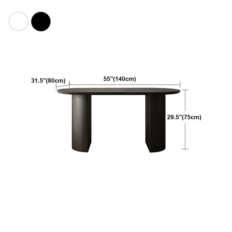 Simplicity Style Furniture Oval Double Pedestal Dining Site Table for Dining Room