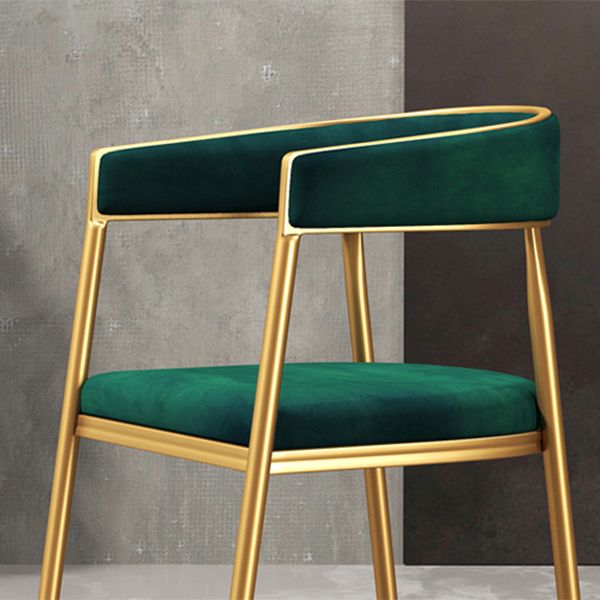 Silla lateral de comedor con respaldo abierto de estilo nórdico, tela de lino, silla sin brazos
