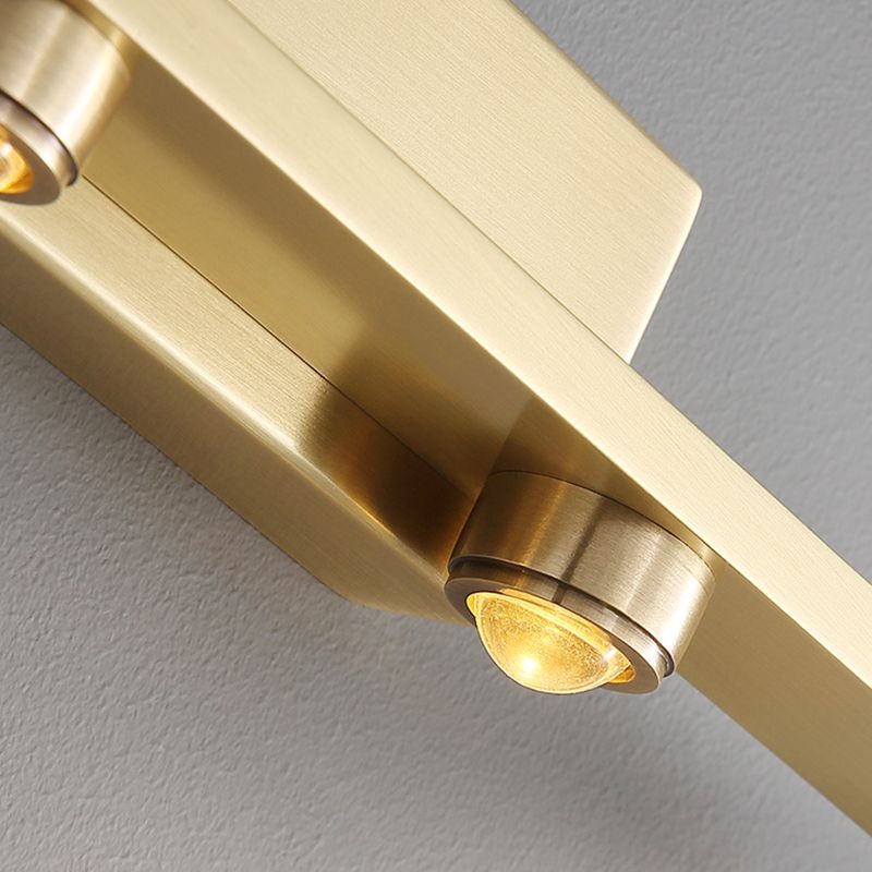 Modern Style Linear Shade Wall Sconce Metal Multi Lights Wall Mounted Lighting in Brass