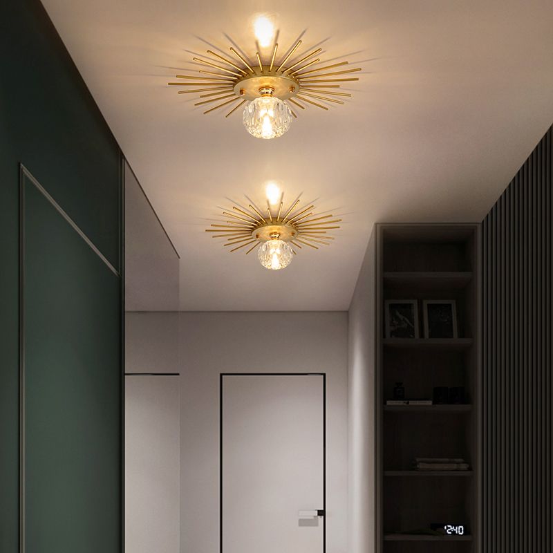 1-Luz del techo de cristal de montaje de vidrio de techo de cristal contemporáneo para Hallway