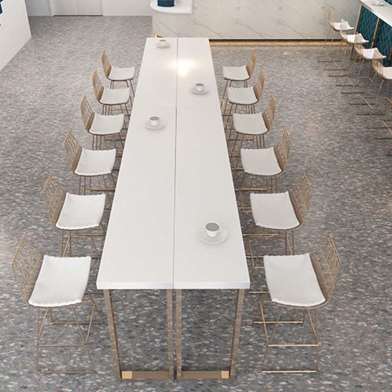 Glam Rectangle Bar Table Set 1/7 Pieces Solid Wood Counter Table for Indoor