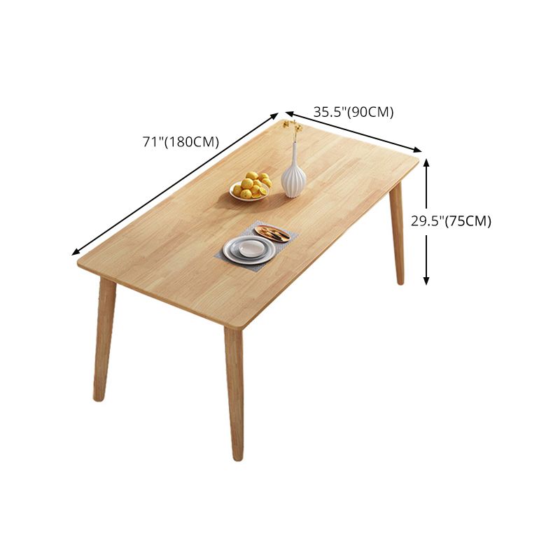 Rectangle 4 Legs Modern Table Light Wood Color Fixed Table of Oakwood Solid Wood