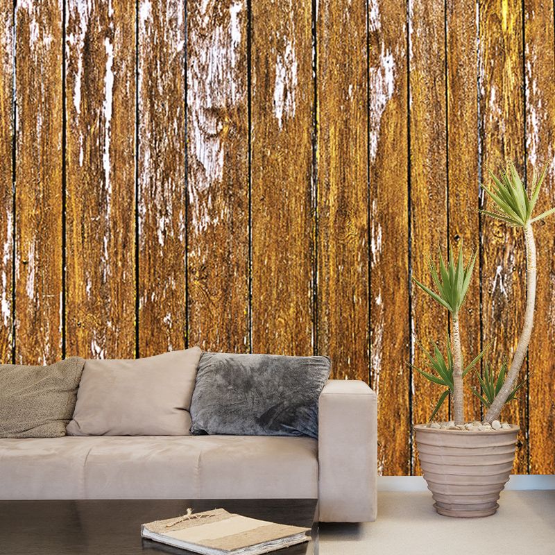 Customized Wood Texture Wall Mural Industrial Style Mildew Resistant for Bathroom