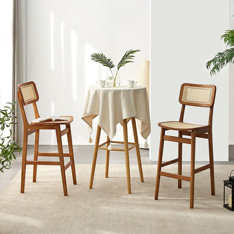 Wood Contemporary Kitchen Dining Room Armless Stool Low Back Bar Stool