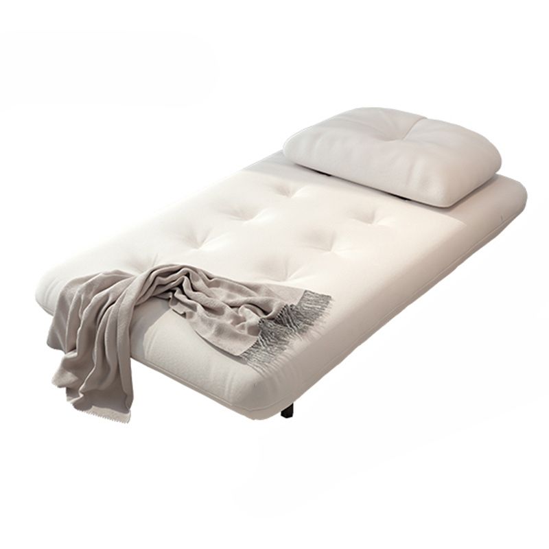 Glam Tufted Sofa Bed Fabric Upholstery Convertible Sofa in White